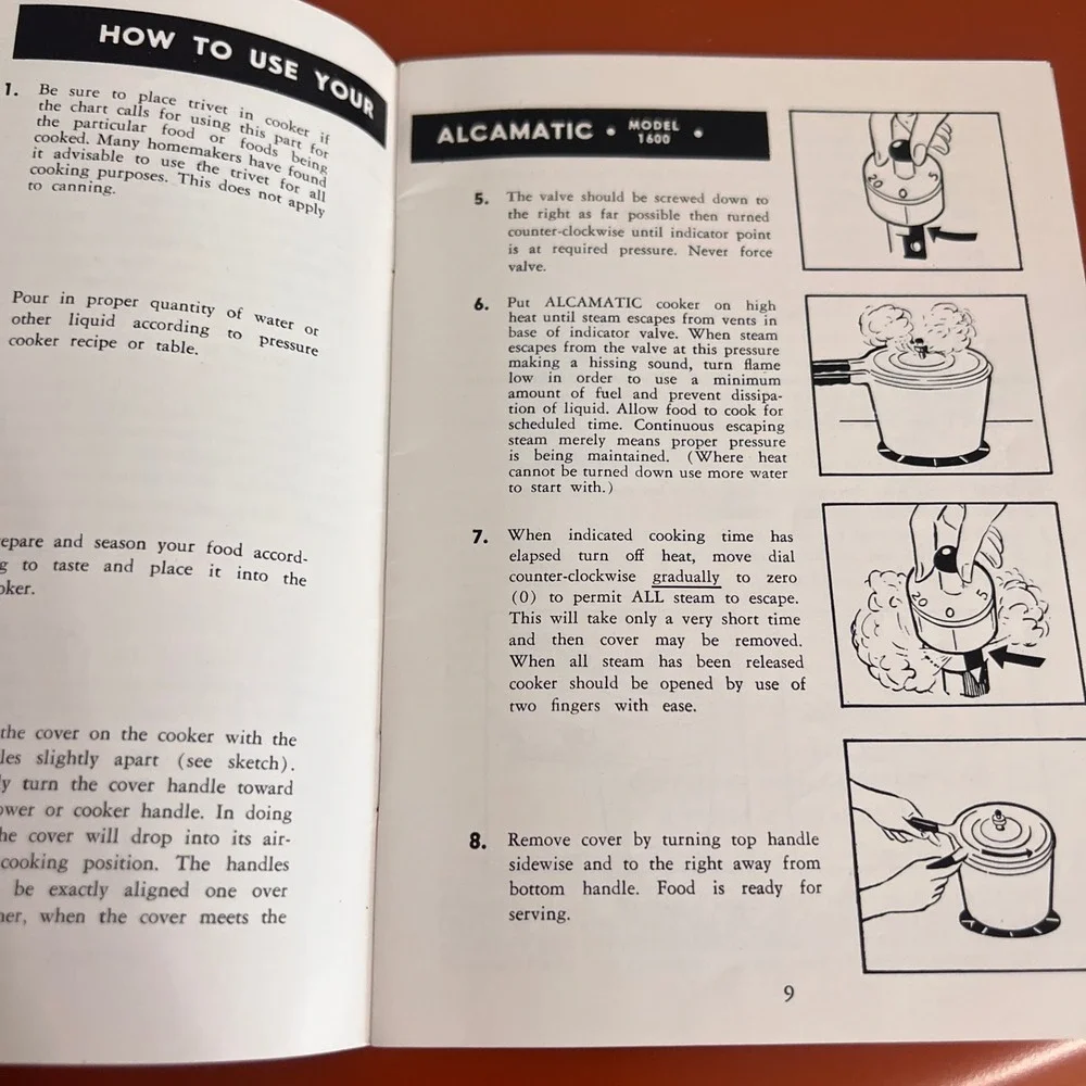 Vintage 1948 Alcamatic Model 1600 Pressure Cooker Recipe Instruction Manual Book